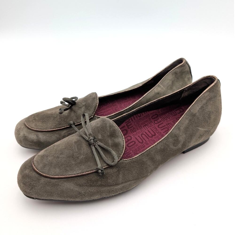 Munro Rossa Slip On Block Heel Loafer Flats Women's Sage Size US7.5N EU38